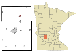 Location of New London, Minnesota