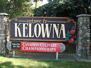 Kelowna's welcome sign