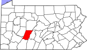 Location of Cambria County in Pennsylvania