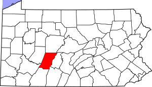 Map of Pennsylvania highlighting Cambria County