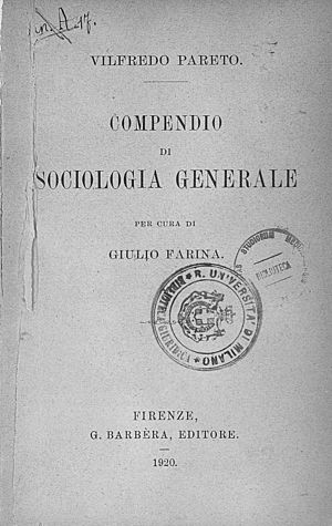 Pareto, Vilfredo – Compendio di sociologia generale, 1920 – BEIC 15668284