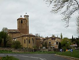 The church and surroundings in Saint-Benoît