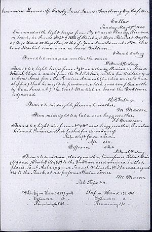 USS United States Log entry for May 29 1842 re John Jack Chase captain of the maintop in White Jacket