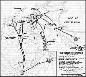 US Army official history map of the Battle of Saint-Malo 1944