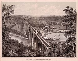 View of the High Bridge, NY 1861