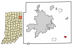 Location of Monroeville in Allen County, Indiana.