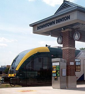 DCTA A-Train at Downtown Denton Transit Center crop