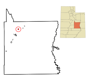 Location in Emery County and the State of Utah.