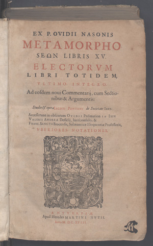 Ex P. Ovidii Nasonis Metamorphoseon libris XV