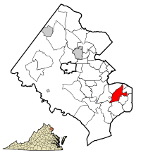 Location of Groveton in Fairfax County, Virginia