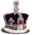 Crown festooned with pearls, diamonds, and other precious stones