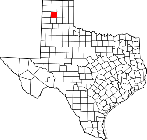 Map of Texas highlighting Potter County