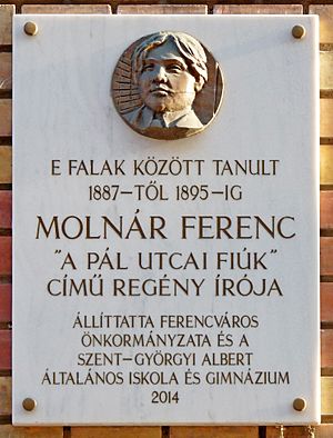 Molnár Ferenc plaque (Budapest-09 Lónyay u 4)