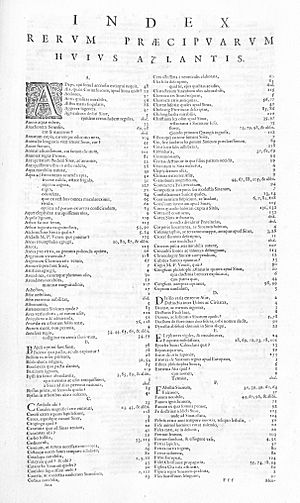 Novus Atlas Sinensis - First page of the index