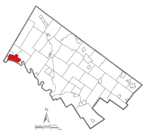 Location of Pottstown in Montgomery County, Pennsylvania.