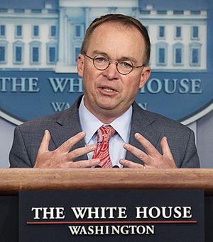Press Briefing with Acting Chief of Staff Mick Mulvaney (48915293661) (cropped)
