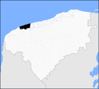 Location of Progreso in Yucatán