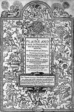 Thomas Morley's Plaine and Easie Introduction to Practicall Musicke 1597.jpg