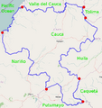 Administrative context for Cauca Department, Colombia