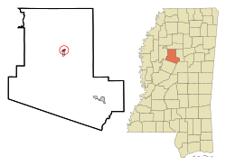 Location of North Carrollton, Mississippi