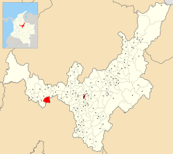 Location of the municipality and town of Buenavista, Boyacá in the Boyacá Department of Colombia.