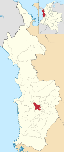 Location of the municipality and town of El Cantón de San Pablo in the Chocó Department of Colombia.