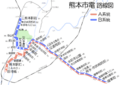 Kumamoto city tram map JA