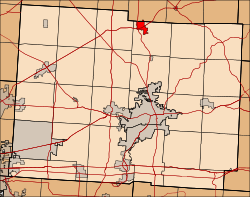 Location in Licking County (highlighted) and Knox County