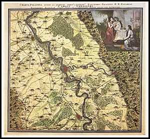Mannheim und Umgebung Charta Palatina von C Mayer um 1775