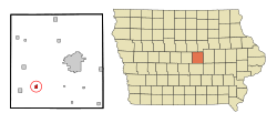 Location of Melbourne, Iowa