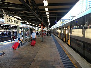 Platform 20 and 21 at Central Station in Sydney