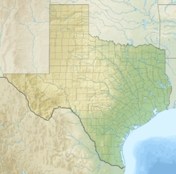 Location of Trinity Bay in Texas, USA.