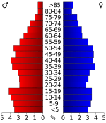 USA Lewis County, Tennessee.csv age pyramid