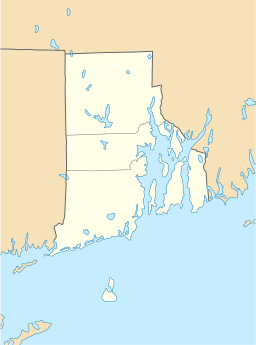 Location of Lake Washington in Rhode Island, USA.