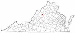 Location of Verona, Virginia