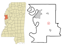 Location of Arcola, Mississippi