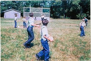Amish children playing baseball, Lyndonville NY