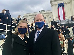 Annie and Chris Coons at inauguration of Joe Biden
