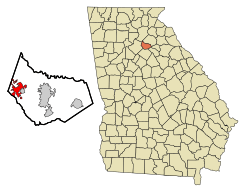 Location in Barrow County and the state of Georgia