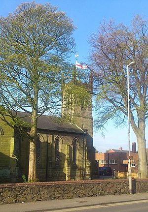 Christ Church Coalville, pictured on Saint George's Day, April 23rd 2014