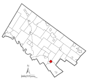 Location of Conshohocken in Montgomery County, Pennsylvania.