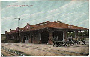 Hanford ATSF station 1910 postcard