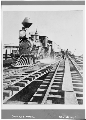 Historic American Buildings Survey Southern Pacific RR Coll. About 1869 Oakland Point Pier - Used by First Central Pacific Train to Enter Oakland - November 8, 1869 - Southern HABS CAL,1-OAK,1-2