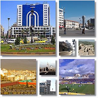 Homs city landmarks Al Shuhadaa Square and The Old Clock Tower  • The New Clock Tower Square  • Al Dablan Street  • Krak des Chevaliers  • Khalid ibn al-Walid Stadium  • Khalid ibn al-Walid Mosque  • The New Clock Tower  • City landscape from Rooftops