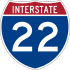 Interstate 22 marker