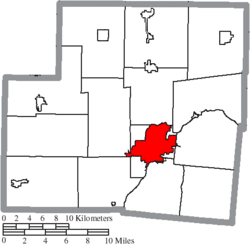 Location of Sidney in Shelby County
