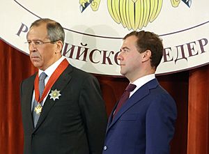 RIAN archive 718298 Russian President Dmitry Medvedev bestows state awards on Russia's diplomats