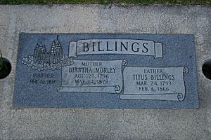 Titus and Diantha Morley Billings gravestone in Provo Utah Cemetery