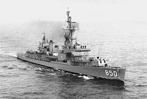 USS Joseph P. Kennedy Jr. (DD-850) underway