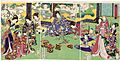 Utagawa Kunisada II - Felicitations to Genji on the Occasion of the Shichigosan Celebration